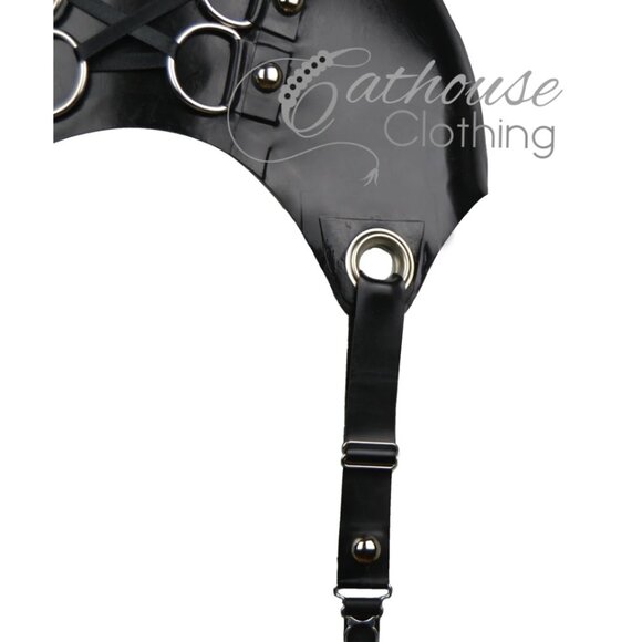 Poison Basque corset in latex from cathouse clothing - Picture 2 of 5